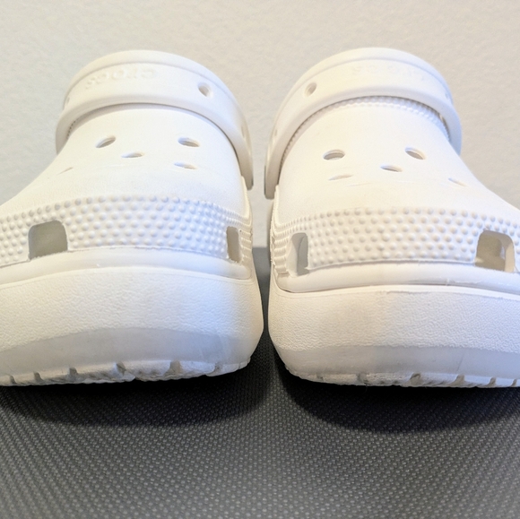 Women's Crocs Pure White Classic Platform Clogs - Picture 6 of 7